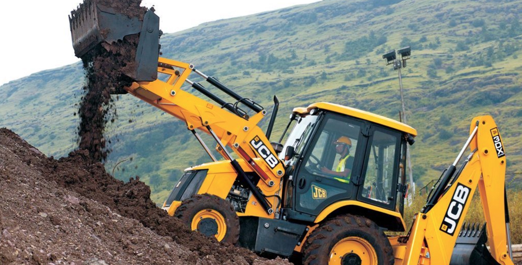 Digger at work moving soil